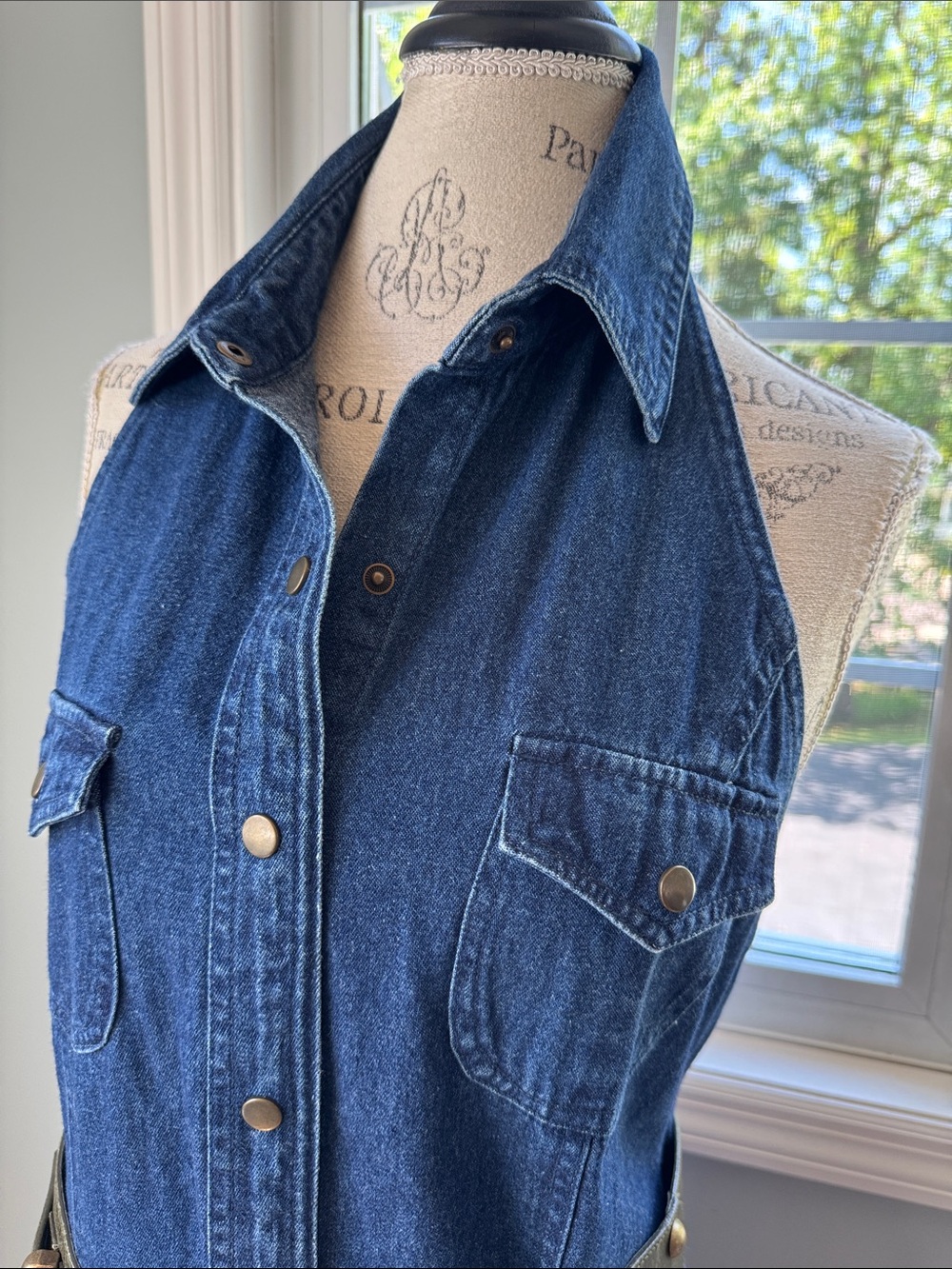 Blue Denim Button-Front Maxi Dress - Picture 4 of 11